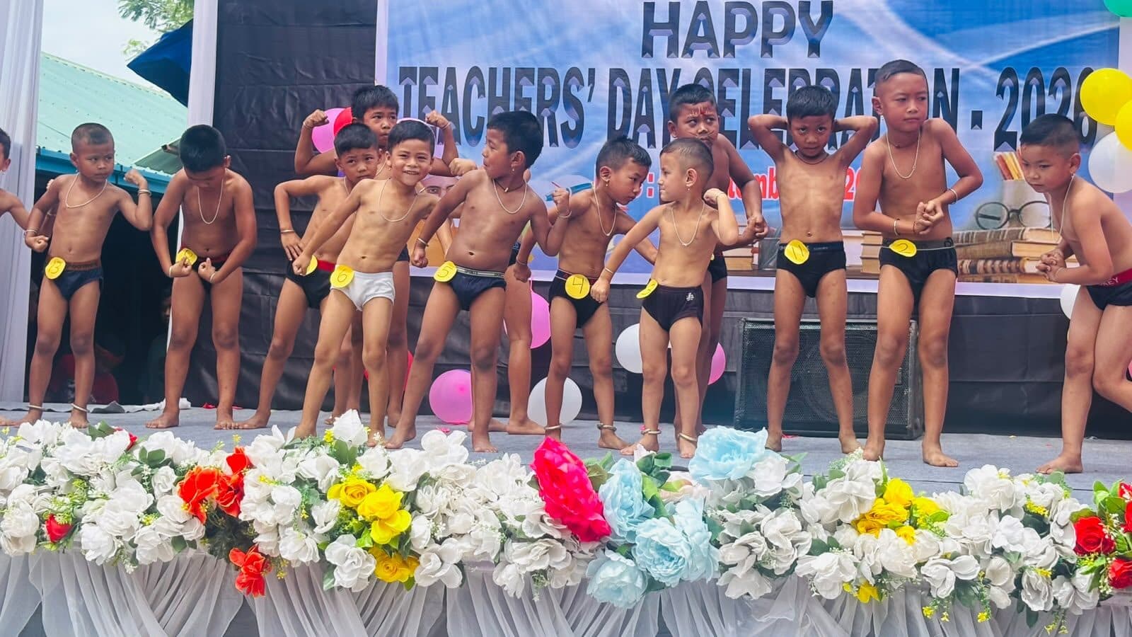 A lively stage performance by the youngest students