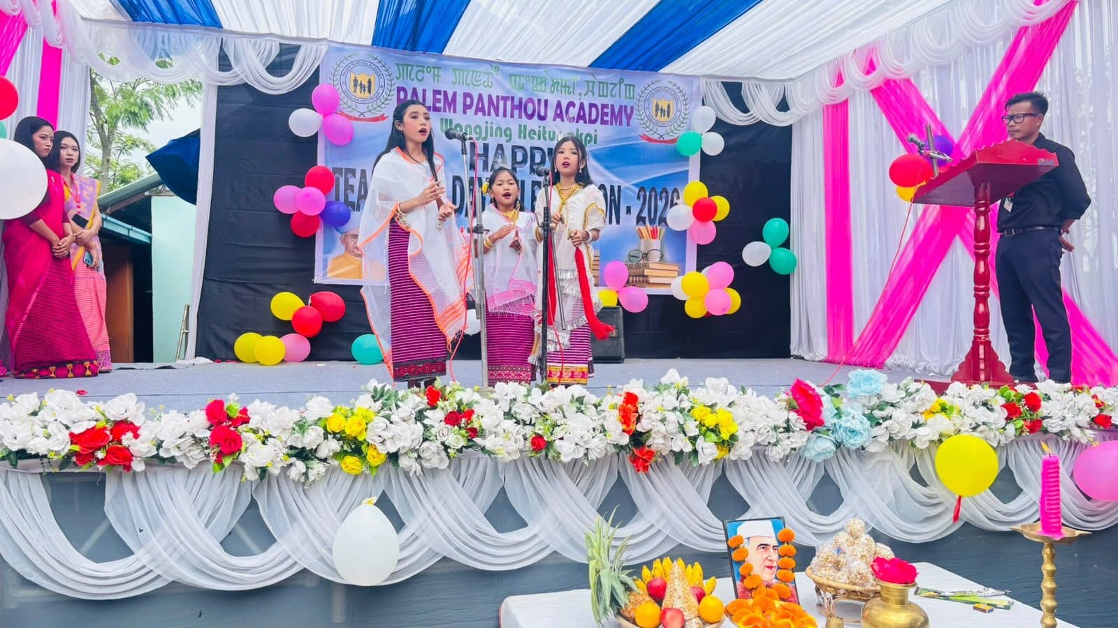 A traditional dance performance at the Teachers' Day celebration